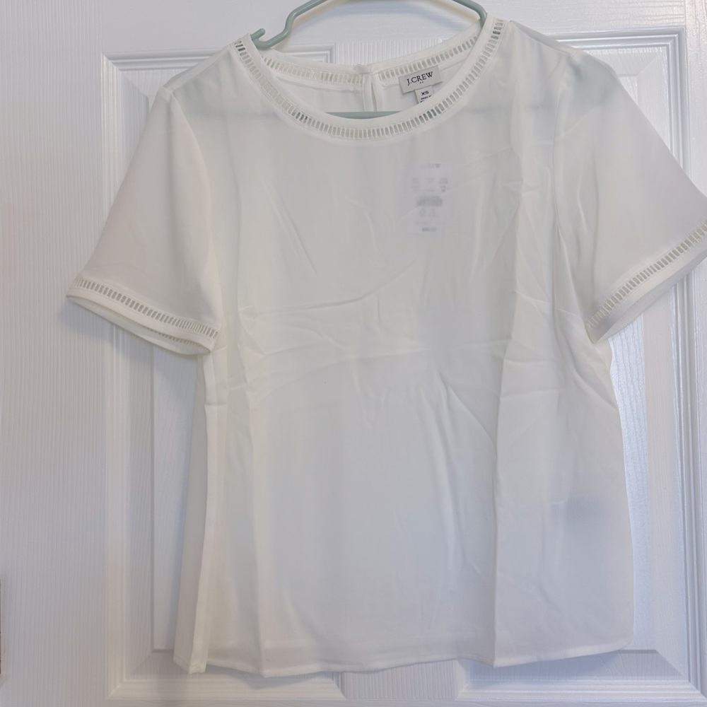 Jcrew factory white short sleeve blouse